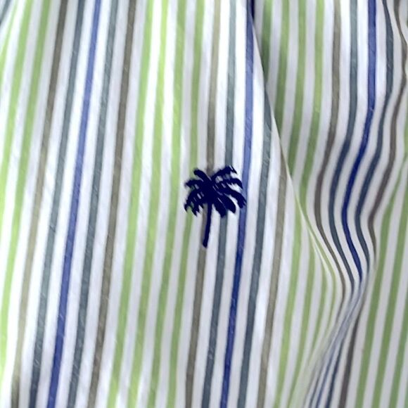 Lilly Pulitzer Vintage Striped Sleeveless Blouse Embroidered Palm Tree SZ 12 - Picture 2 of 7